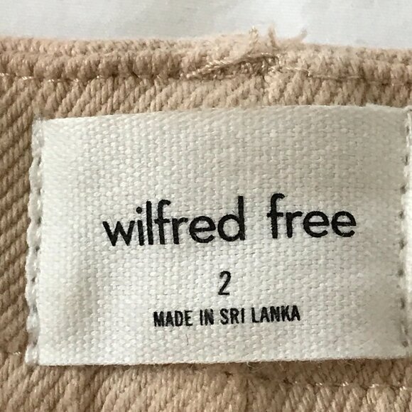 Wilfred Free Modern Cargo Utility Pants Women 2 Beige High Rise Stretch Preppy - Picture 3 of 16